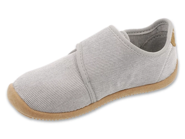 Kapcie dziecięce Barefoot do przedszkola na rzep szare Befado 904X001
