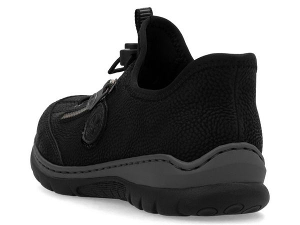 Półbuty damskie Rieker L32F1 sneakersy sportowe czarne skórzane wygodne