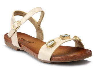 Sandały damskie płaskie S.BARSKI SS27-79 beżowe