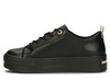 Buty sneakersy damskie czarne skórzane na platformie Filippo 3533 