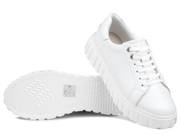 Buty damskie sneakersy na platformie skórzane białe T.Sokolski W24-284