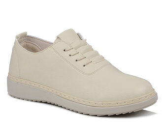 Półbuty damskie sportowe całe beżowe Unisoft 5933 wsuwane lekkie wygodne