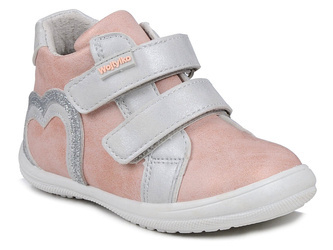 Buty trzewiki dziewczęce rzepy Wojtyłko 24386 wkładka skórzana