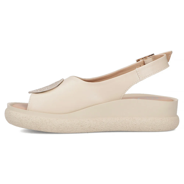 Sandały damskie beżowe Filippo DS6984/26 na platformie skórzane wygodne