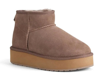 Śniegowce damskie brąz Emu Australia platforma Stinger Micro Flatform