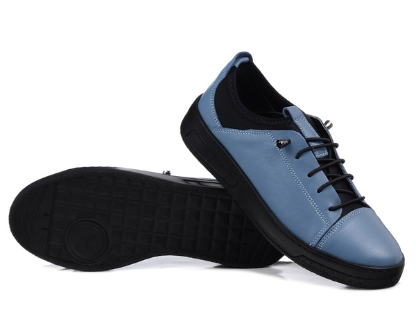 Półbuty damskie skórzane niebieskie Sokolski W26-151 lekkie wygodne