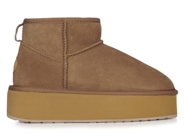 Śniegowce damskie Emu Australia camel platforma Stinger Micro Flatform