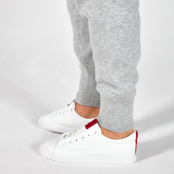 Całe białe trampki damskie Big Star DD274685 tenisówki z ekoskóry niskie