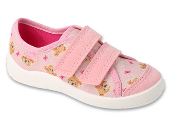 Trampki Befado 772X018 kapcie dziecięce dziewczęce różowe na rzepy