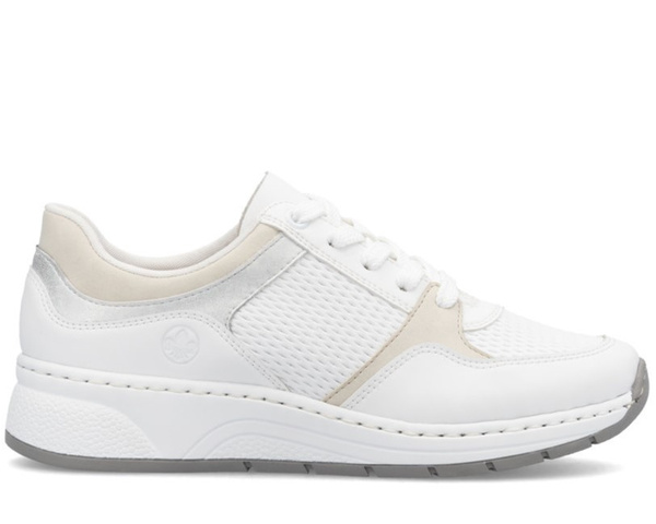 Buty sportowe Rieker N6502-80 sneakersy damskie skórzane białe 