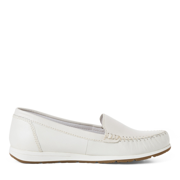 Mokasyny damskie białe Marco Tozzi 24600 półbuty skórzane wsuwane