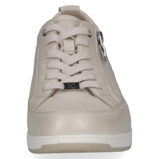 Buty damskie szerokie tęgość K sneakersy beżowe Caprice 23727 skórzane