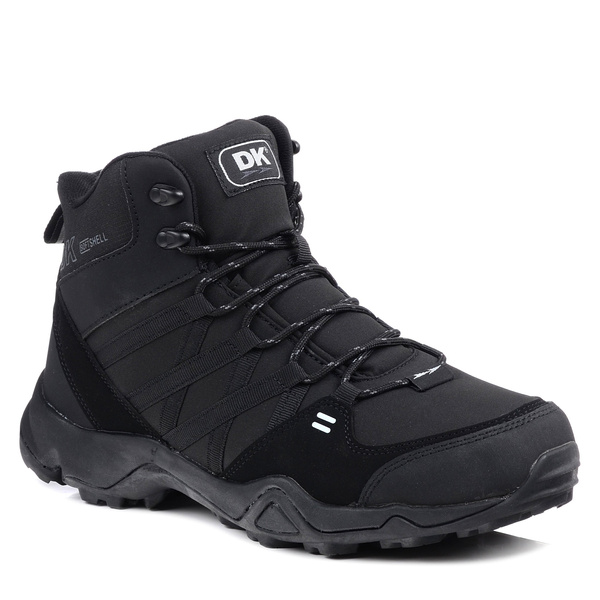 Buty męskie trekkingowe czarne DK VB17782 softshell wysokie za kostkę