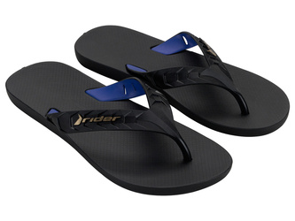 Klapki japonki męskie Rider 12430 basenowe na plażę czarne gumowe