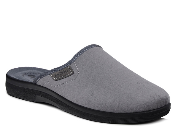 Kapcie męskie szare Inblu DG-82 pantofle domowe zakryte palce laczki