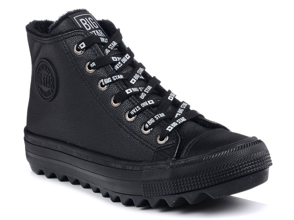 Trampki damskie wysokie Big Star EE274110 ocieplane jesienne czarne