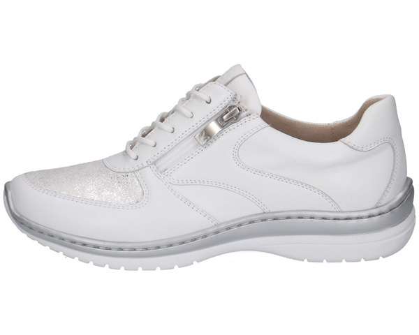  Buty skórzane damskie białe sneakersy na haluksy Caprice 23718 wygodne