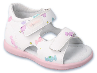 Sandałki dziecięce dziewczęce Befado 170P116 na rzepy skórzane wnętrze