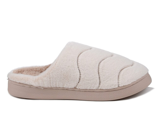 Kapcie damskie ciepłe ciapy domowe ocieplane beżowe Unisoft 6622