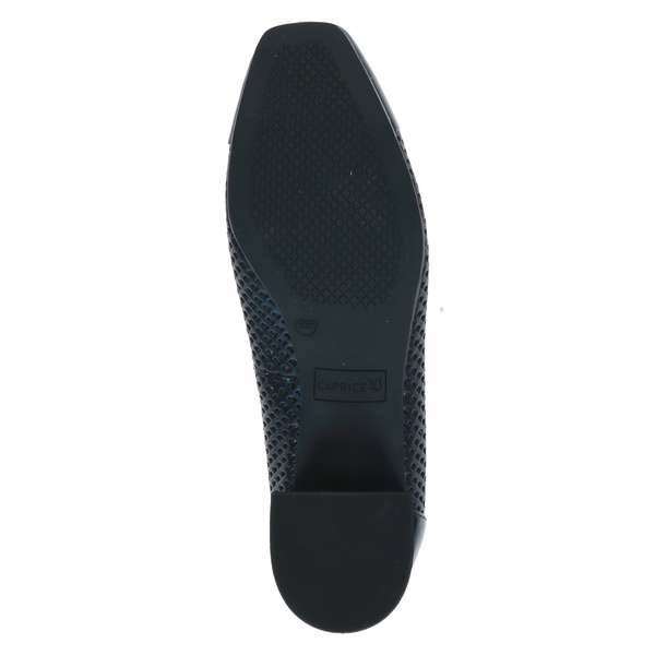Czółenka damskie skórzane granatowe Caprice 22304 szerokie tęgość H