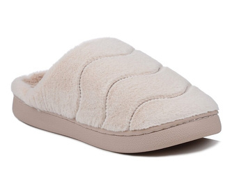 Kapcie damskie ciepłe ciapy domowe ocieplane beżowe Unisoft 6622