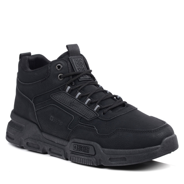 Buty sportowe męskie całe czarne Big Star SS174282 za kostkę wysokie