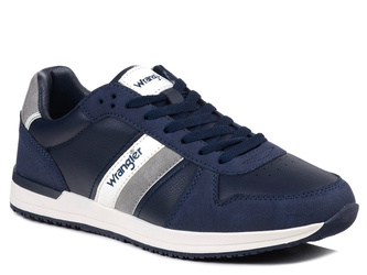Buty męskie sportowe sneakersy Wrangler Wyatt Low granatowe z ekoskóry