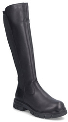 Kozaki damskie Rieker Z9158-00 zimowe czarne skórzane ocieplane