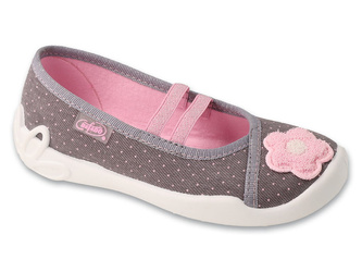 Kapcie dziecięce szare Befado 116X334 baleriny dziewczęce do przedszkola