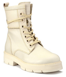 Trapery damskie beżowe Marco Tozzi 25286 workery skórzane ocieplane