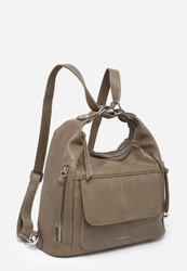 Torba plecak damski ekoskóra ciemny beż Luigisanto 6816 pojemna