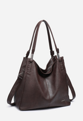 Torebka damska brązowa Luigisanto V6600 duża do ręki i na ramię ekoskóra