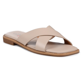 Klapki damskie letnie płaskie beżowe wygodne S.Barski KV27-002