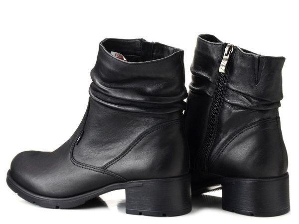 Botki damskie na obcasie ocieplane KOSELA MEDIC 4287 skórzane szerokie H