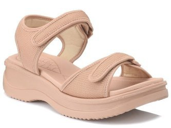 Sandały damskie Azaleia 18451 nude na platformie na rzepy wygodne