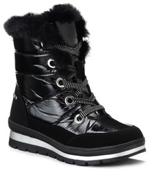 Buty damskie zimowe śniegowce czarne ocieplane Caprice 26226 na zamek