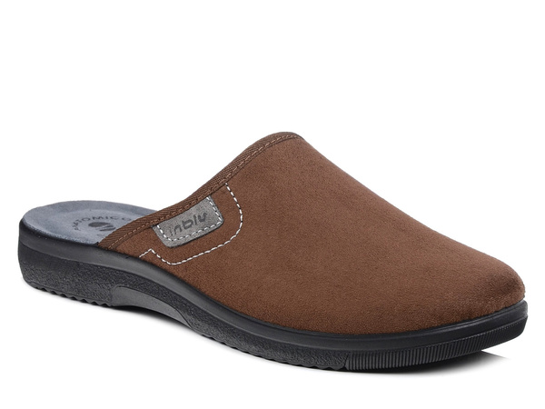 Kapcie męskie brązowe Inblu DG-82 pantofle domowe zakryte palce laczki