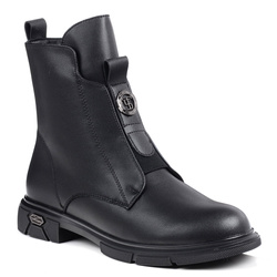 Buty zimowe botki damskie ocieplane skórzane czarne T.Sokolski  Z25-70