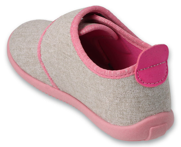 Kapcie dziecięce barefoot Befado 902X020 Dziewczęce do przedszkola rzep