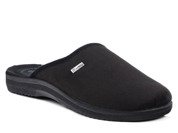 Kapcie męskie czarne Inblu DG-75 pantofle domowe wsuwane zakryte palce