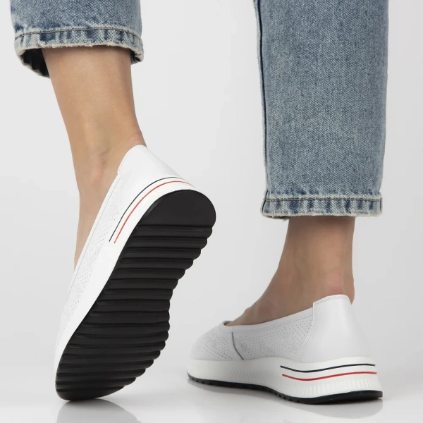 Baleriny damskie Filippo DP6719/26 białe baletki skórzane na platformie