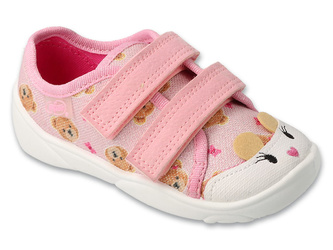 Trampki kapcie dziecięce dziewczęce Befado 907P165 na rzepy różowe