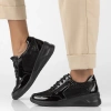 Półbuty damskie sneakersy na koturnie skórzane czarne Filippo DP6352/24