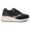 Sneakersy damskie czarne buty na koturnie skórzane Filippo DP7105/25