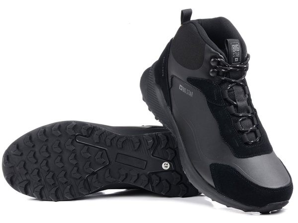 Buty sportowe zimowe męskie ocieplane za kostkę czarne Big Star MM174334