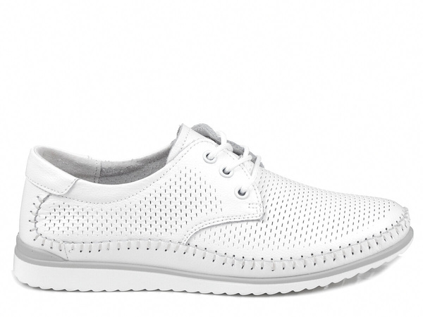 Półbuty damskie skórzane sznurowane lekkie białe T.Sokolski W26-01