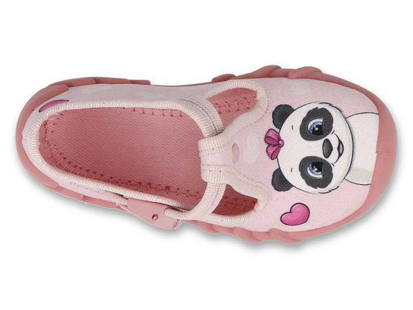 Kapcie dziewczęce różowe Befado 110P520 domowe do przedszkola na zapinki