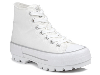 Trampki damskie białe wysokie na platformie Big Star LL274156