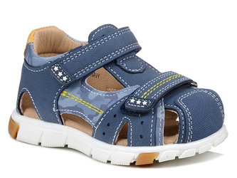 Sandałki dziecięce chłopięce News 8949 na rzepy zakryte palce niebieskie
