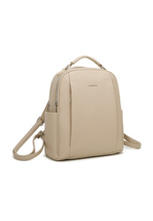 Plecak damski beżowy miejski mały Luigisanto HS 6908 z kieszonkami